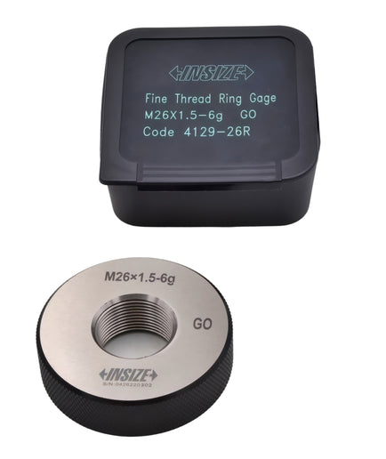 Insize Metric Fine Thread Ring Gauge GO M26 x 1.5 Class 6g Series 4129-26R