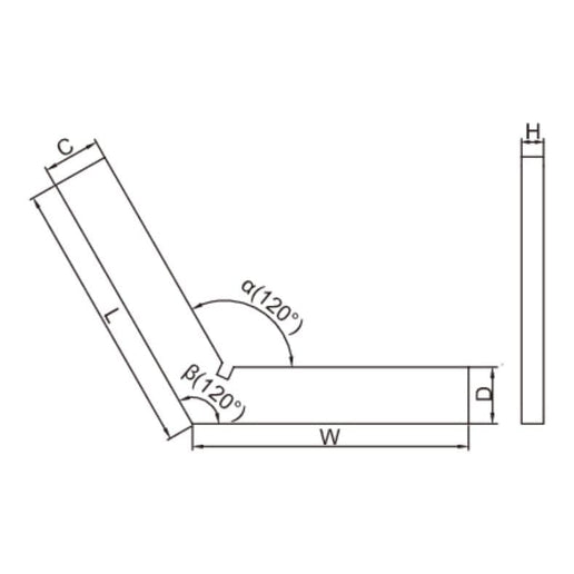 INSIZE Measuring Equipment Insize 120° Square 100x100mm Series 4706-1100