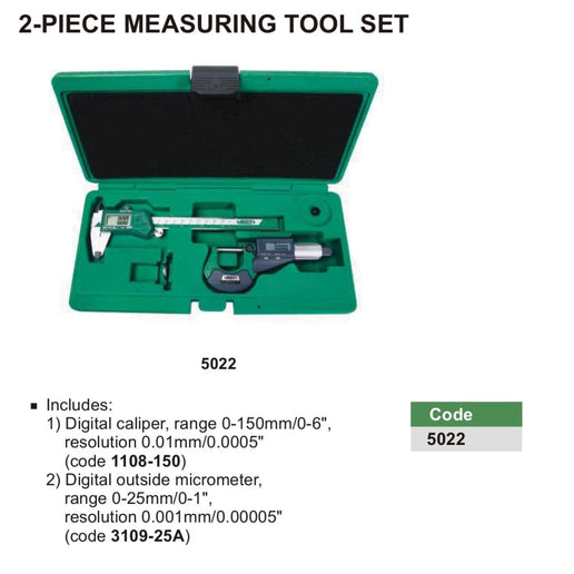 INSIZE Measuring Equipment Insize 2pc Measuring Tool Set Series 5022