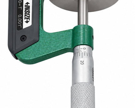 INSIZE 3289-1 Large Disc Micrometer 0–1" Range 0.001" Graduation - INSIZE Australia