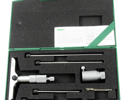 INSIZE Measuring Equipment Insize 4pc Metric Depth Micrometer 0-100mm Range Series 3241-100
