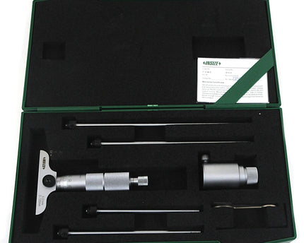 INSIZE Measuring Equipment Insize 4pc Metric Depth Micrometer 0-100mm Range Series 3241-B100