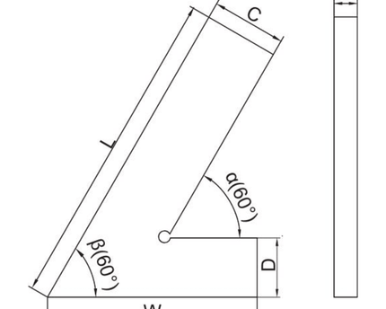 INSIZE Measuring Equipment Insize  60° Range Square 200 X 130mm Series 4760-1200