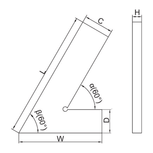 INSIZE Measuring Equipment Insize  60° Range Square 200 X 130mm Series 4760-1200