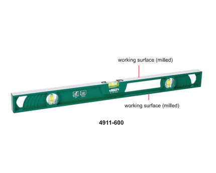 INSIZE MEASURING EQUIPMENT Insize Aluminum Spirit Level 600mm High Accuracy Series 4911-600