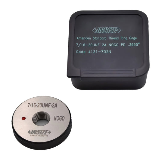 Insize American Standard Thread Ring Gauge 7/16-20 UNF Class 2A NOGO Series 4121-7D2N - INSIZE Australia