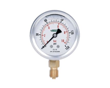 INSIZE MEASURING EQUIPMENT Insize Bourdon Tube Pressure Gauge 1/4BSP 0–10 Bar Series 5201-63B2Y10