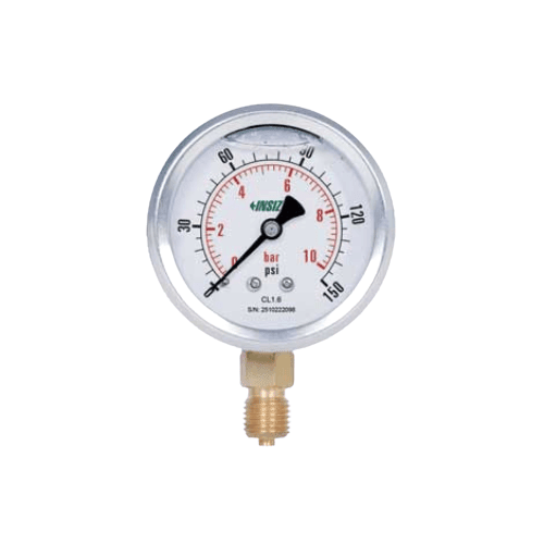 INSIZE MEASURING EQUIPMENT Insize Bourdon Tube Pressure Gauge 1/4NPT 0–10 Bar Series 5201-63N2Y10