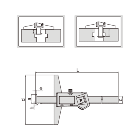 INSIZE Measuring Equipment Insize Digital Double Hook Depth Gauge 0-200mm / 0-8" Range Series 1144-200A