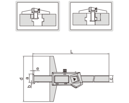 INSIZE Measuring Equipment Insize Digital Double Hook Depth Gauge 0-300mm / 0-12" Range Series 1144-300A