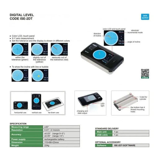 INSIZE Measuring Equipment Insize Digital Level ±30° Range Series ISE-2DT