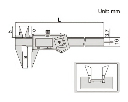 INSIZE Measuring Equipment Insize Digital Point Caliper 0-150mm/0-6" Range Series 1183-150A