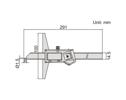 INSIZE Measuring Equipment Insize Digital Point Depth Gauge 0-200mm x 0.01mm Range Series 1143-200A