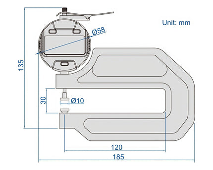 INSIZE Measuring Equipment Insize Digital Thickness Gauge 0-10mm/0-0.4" Range Series 2872-10