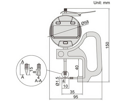 INSIZE Measuring Equipment Insize Digital Thickness Gauge 0-10mm/0-0.4" Range Series 2873-10