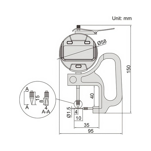 INSIZE Measuring Equipment Insize Digital Thickness Gauge 0-10mm/0-0.4" Range Series 2873-10