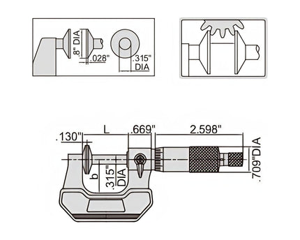 INSIZE Measuring Equipment Insize Disc Micrometer 0-1" Range Series 3282-1