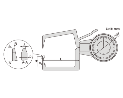 INSIZE Measuring Equipment Insize External Dial Caliper Gauge 10-30mm Range Series 2333-301