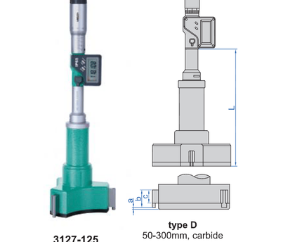 INSIZE MEASURING EQUIPMENT Digital Three Point Micrometer 100-125mm Range