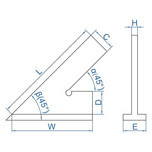 INSIZE Measuring Equipment Insize 45° Square 150x100mm Range Series 4747-150