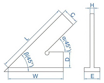 INSIZE Measuring Equipment Insize 45° Square 200x130mm Range Series 4747-200