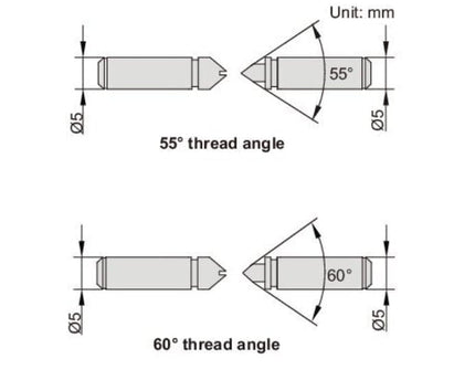 INSIZE Measuring Equipment Insize 6 Pairs Unified/Metric 60° Measuring Tip Set Series 7381-TS