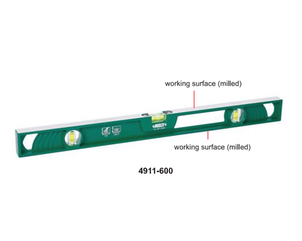 INSIZE MEASURING EQUIPMENT Insize Aluminum Spirit Level 600mm High Accuracy Series 4911-600