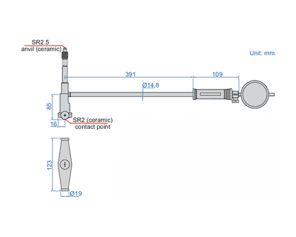 INSIZE Measuring Equipment Insize Bore Gauge 400-800mm x 0.01mm Range Series 2828-800A