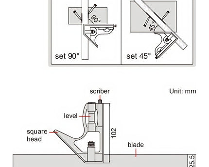 INSIZE Measuring Equipment Insize Combination Square 300mm Range Series 2276-300