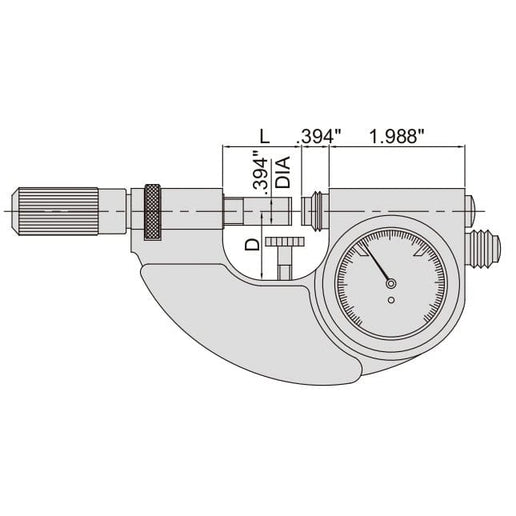 INSIZE Measuring Equipment Insize Dial Snap Gauge 1-2" Range Series 3334-2