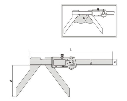 INSIZE Measuring Equipment Insize Digital Arc Radius Caliper 5-200mm/0.2-8" Range Series 1189-200B