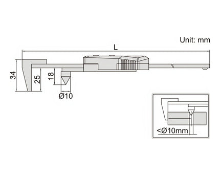 INSIZE MEASURING EQUIPMENT Insize Digital Back-Jaw Edge to Center Caliper Range Series 1524-300