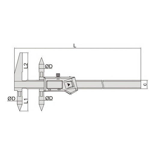 INSIZE MEASURING EQUIPMENT Insize Digital Centerline Caliper 10-500mm Range Series 1525-500