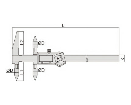 INSIZE MEASURING EQUIPMENT Insize Digital Centerline Caliper 5-300mm Range Series 1525-300