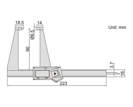 INSIZE Measuring Equipment Insize Digital Disc Brake Caliper 0-125mm/0-5" Range Series 1162-125A