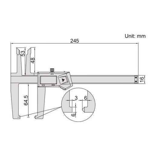 INSIZE Measuring Equipment Insize Digital Disc Brake & Pad Caliper 0-150mm/0-6" Range Series 1167-150A