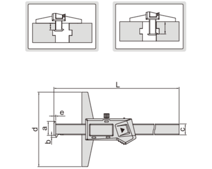 INSIZE Measuring Equipment Insize Digital Double Hook Depth Gauge 0-300mm / 0-12" Range Series 1144-300A