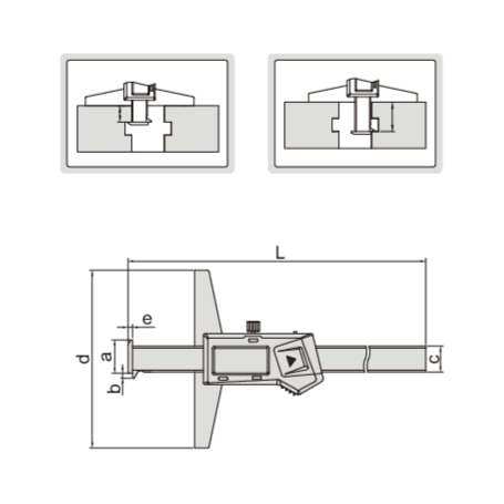 INSIZE Measuring Equipment Insize Digital Double Hook Depth Gauge 0-300mm / 0-12" Range Series 1144-300A