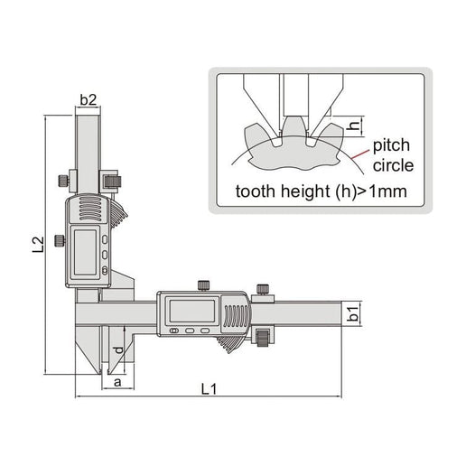 INSIZE Measuring Equipment Insize Digital Gear Tooth Caliper 1-25mm Range Series 1181-M25A