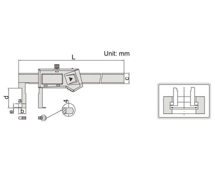 INSIZE Measuring Equipment Insize Digital Inside Groove Caliper 25-200mm Range Series 1120-200A