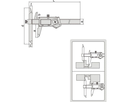 INSIZE Measuring Equipment Insize Digital Offset Caliper 0-150mm/0-6" Range Series 1186-150A