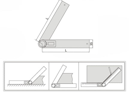 INSIZE Measuring Equipment Insize Digital Protractor 200mm 0-360° Range Series 2176-200