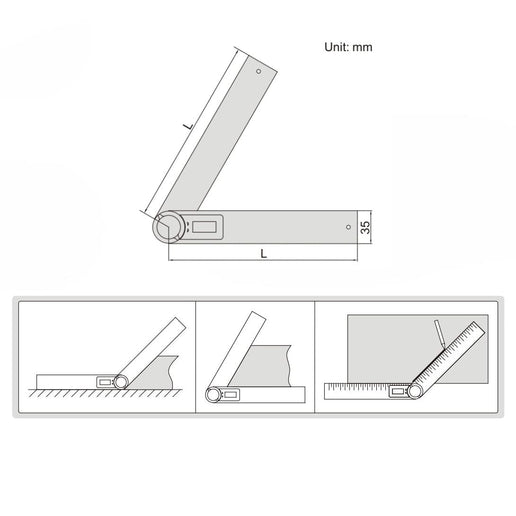 INSIZE Measuring Equipment Insize Digital Protractor 200mm 0-360° Range Series 2176-200