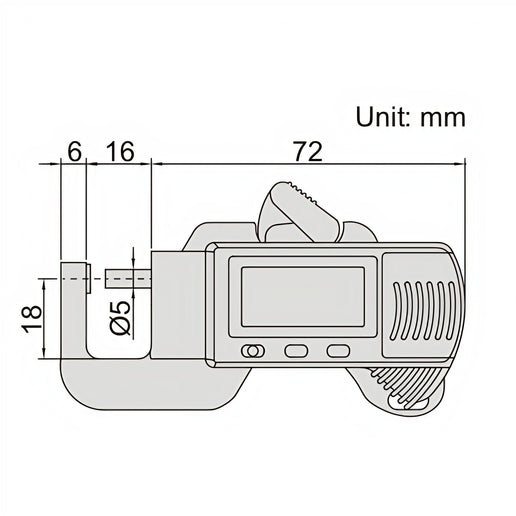 INSIZE Measuring Equipment Insize Digital Snap Gauge 0-12mm/0-0.5" Range Series 2166-12