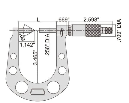 INSIZE Measuring Equipment Insize Disc Brake Micrometer 1-2" Range Series 3288-2