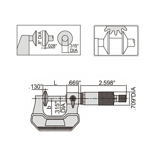 INSIZE Measuring Equipment Insize Disc Micrometer 0-1" Range Series 3282-1