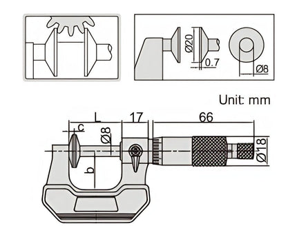 INSIZE Measuring Equipment Insize Disc Micrometer 25-50mm Range Series 3282-50