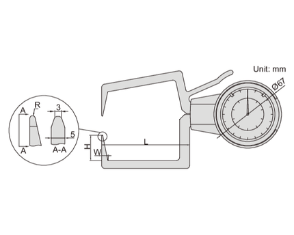 INSIZE Measuring Equipment Insize External Dial Caliper Gauge 0-20mm Range Series 2333-201