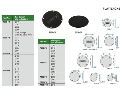 INSIZE Measuring Equipment Insize Flat Back for Dial & Digital Indicators Series 7330-F1