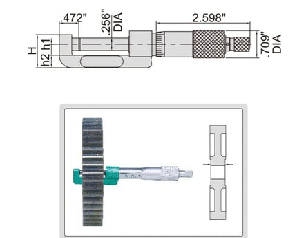 INSIZE Measuring Equipment Insize Hub Micrometer 1-2" Range Series 3292-2